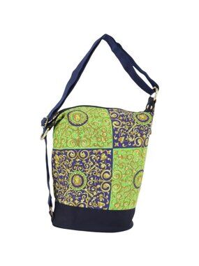 VERSACE Shoulder Bag Cotton Green Gold
